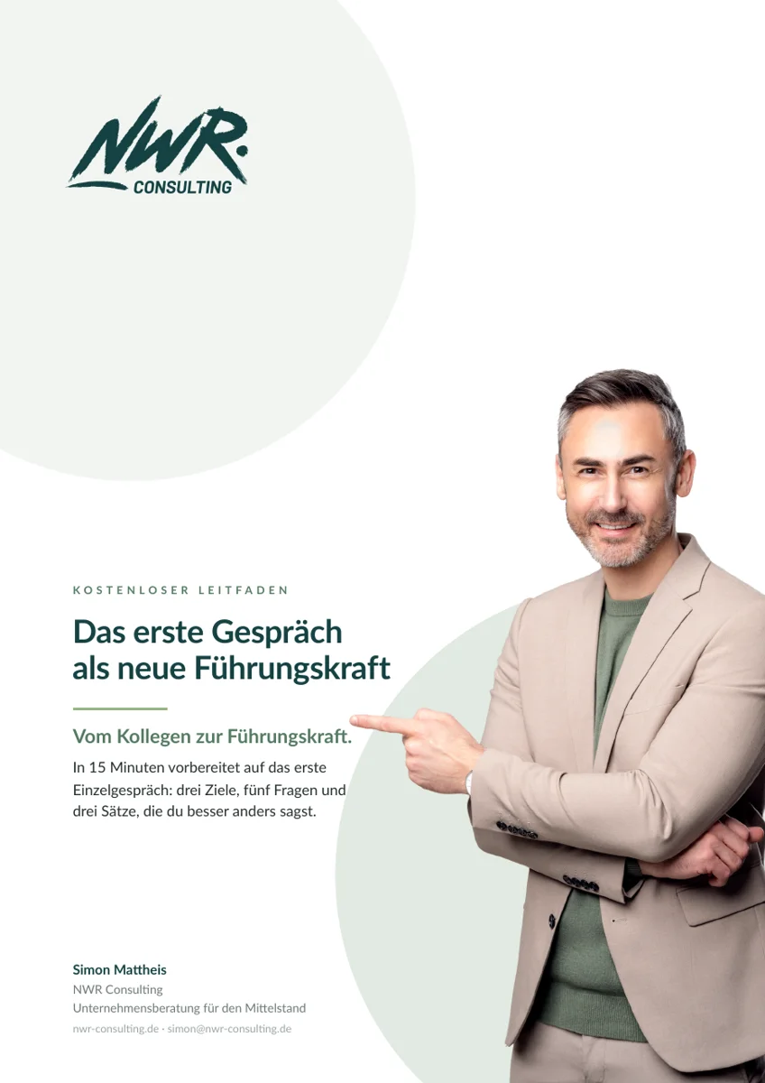Cover des Leitfadens Das erste Gespräch als neue Führungskraft